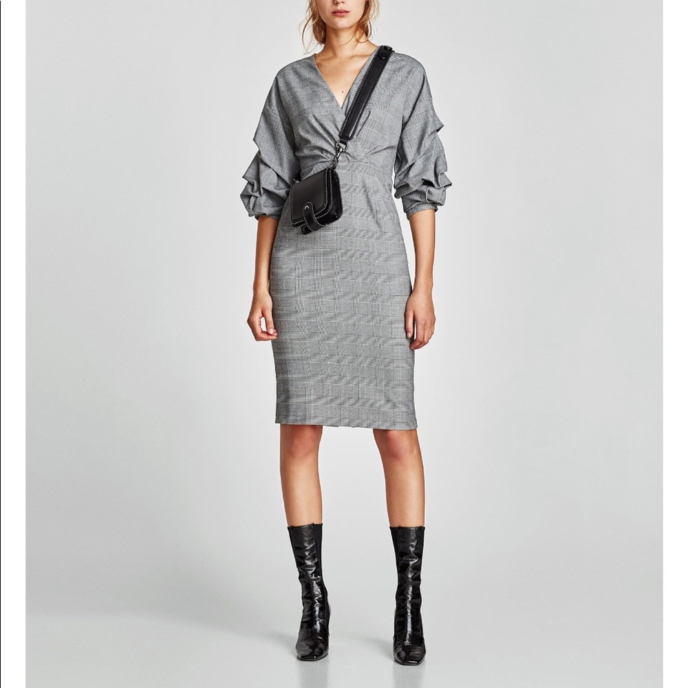 Zara Checked Shift Dress